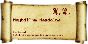 Mayböhm Magdolna névjegykártya